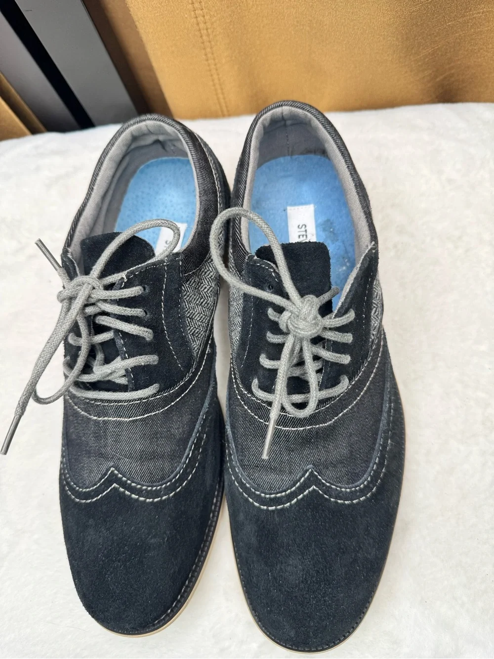 Steve Madden Wingtip Oxford Sneakers Gray Black Size 8 Casual Lace Up
